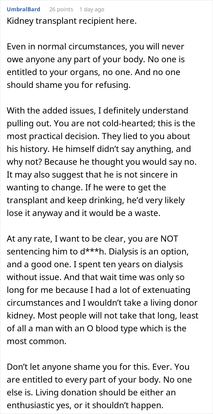 Man Says Yes To Donating A Kidney To BIL, Changes His Mind After Hearing He Drank His Last One Away