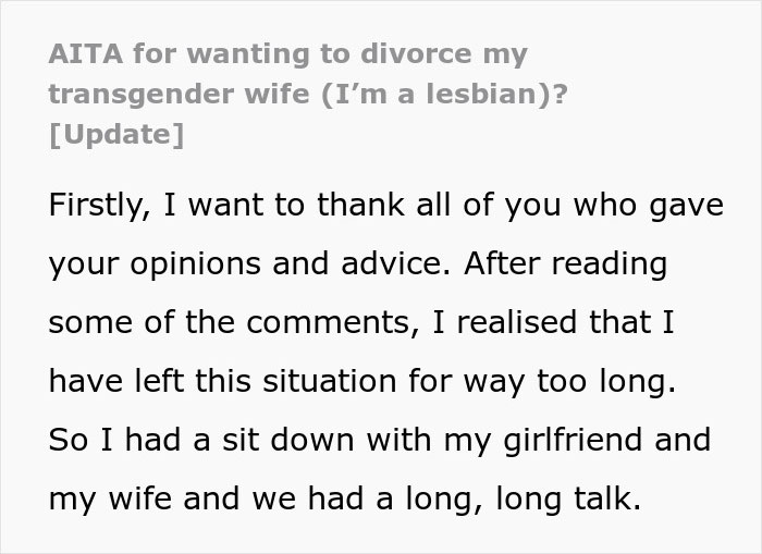 Woman Is In Shock When Her Husband Decides To Transition As He Was Supposed To Help To Hide She&rsquo;s Lesbian