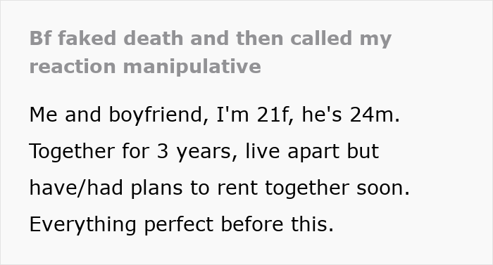 Boyfriend Pulls A Cruel “Prank,” Then Blames Girlfriend For How She Reacted Boyfriend Pulls A Cruel “Prank,” Then Blames Girlfriend For How She Reacted