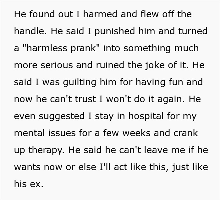 Boyfriend Pulls A Cruel “Prank,” Then Blames Girlfriend For How She Reacted Boyfriend Pulls A Cruel “Prank,” Then Blames Girlfriend For How She Reacted