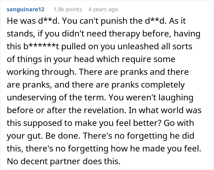 Boyfriend Pulls A Cruel “Prank,” Then Blames Girlfriend For How She Reacted Boyfriend Pulls A Cruel “Prank,” Then Blames Girlfriend For How She Reacted