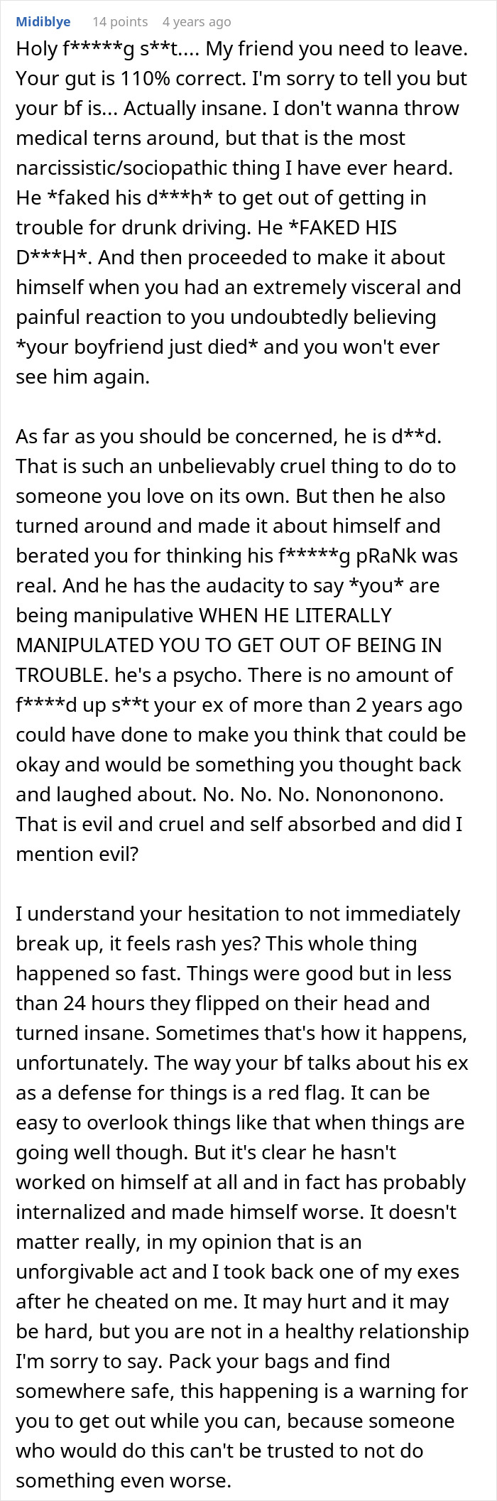 Boyfriend Pulls A Cruel “Prank,” Then Blames Girlfriend For How She Reacted Boyfriend Pulls A Cruel “Prank,” Then Blames Girlfriend For How She Reacted