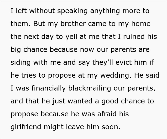 Entitled Man Plans To Propose At Brother’s Wedding, Ends Up Losing More Than He Bargained For Entitled Man Plans To Propose At Brother’s Wedding, Ends Up Losing More Than He Bargained For