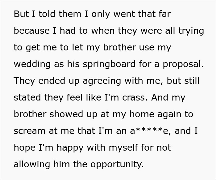 Entitled Man Plans To Propose At Brother’s Wedding, Ends Up Losing More Than He Bargained For Entitled Man Plans To Propose At Brother’s Wedding, Ends Up Losing More Than He Bargained For