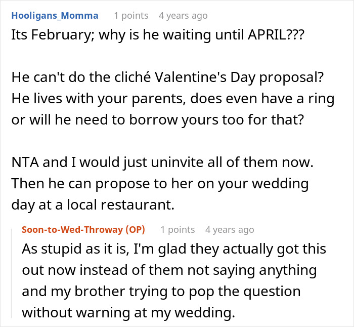 Entitled Man Plans To Propose At Brother’s Wedding, Ends Up Losing More Than He Bargained For Entitled Man Plans To Propose At Brother’s Wedding, Ends Up Losing More Than He Bargained For
