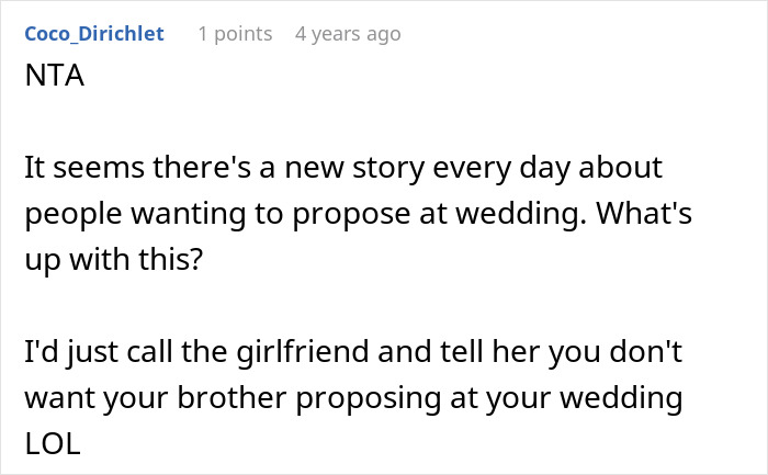 Entitled Man Plans To Propose At Brother’s Wedding, Ends Up Losing More Than He Bargained For Entitled Man Plans To Propose At Brother’s Wedding, Ends Up Losing More Than He Bargained For