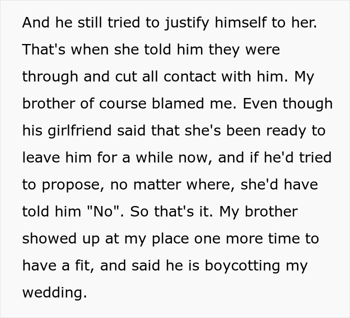 Entitled Man Plans To Propose At Brother’s Wedding, Ends Up Losing More Than He Bargained For Entitled Man Plans To Propose At Brother’s Wedding, Ends Up Losing More Than He Bargained For