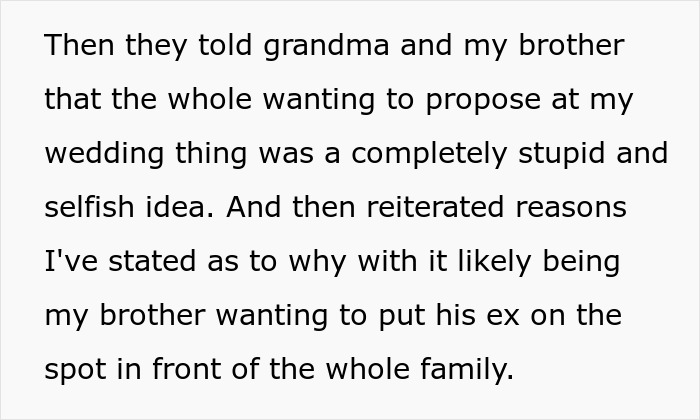 Entitled Man Plans To Propose At Brother’s Wedding, Ends Up Losing More Than He Bargained For Entitled Man Plans To Propose At Brother’s Wedding, Ends Up Losing More Than He Bargained For