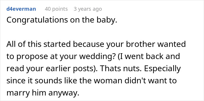 Entitled Man Plans To Propose At Brother’s Wedding, Ends Up Losing More Than He Bargained For Entitled Man Plans To Propose At Brother’s Wedding, Ends Up Losing More Than He Bargained For