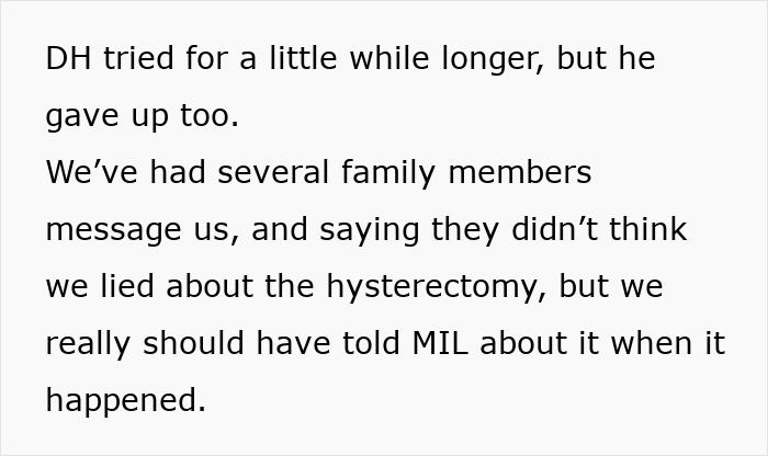 Woman Hides Hysterectomy From MIL For 18 Months, All Hell Breaks Loose When She Finally Finds Out Woman Hides Hysterectomy From MIL For 18 Months, All Hell Breaks Loose When She Finally Finds Out