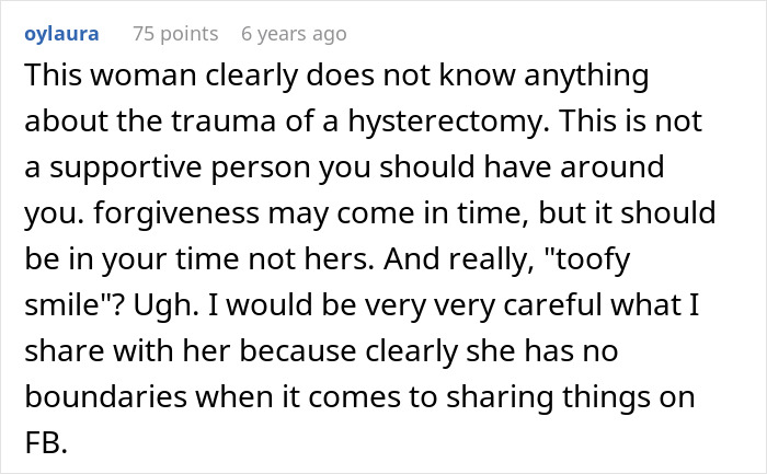 Woman Hides Hysterectomy From MIL For 18 Months, All Hell Breaks Loose When She Finally Finds Out Woman Hides Hysterectomy From MIL For 18 Months, All Hell Breaks Loose When She Finally Finds Out