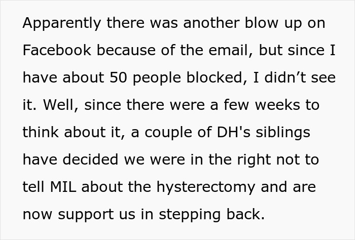 Woman Hides Hysterectomy From MIL For 18 Months, All Hell Breaks Loose When She Finally Finds Out Woman Hides Hysterectomy From MIL For 18 Months, All Hell Breaks Loose When She Finally Finds Out