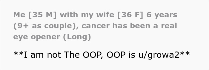 Guy Horrified As His Cancer Has No Effect On Postpartum Wife Who Still Expects Him To Slog At Home
