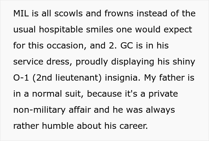 MIL Tries To Pull Rank On Bride’s Dad Using Her Lieutenant Son, Gets Shut Down By His Captain Son