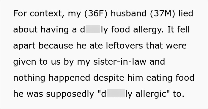 Woman Finds Out Her Husband Fakes A Dangerous Food Allergy, Then Uncovers A Pattern Of Bigger Lies