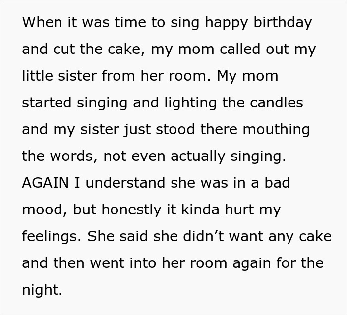 Woman&rsquo;s Birthday Dinner Turns Into A Disaster After Her Teen Sister Starts Crying Over The Food