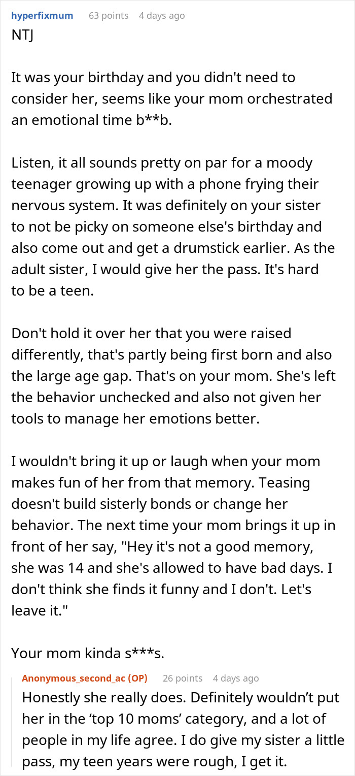 Woman&rsquo;s Birthday Dinner Turns Into A Disaster After Her Teen Sister Starts Crying Over The Food