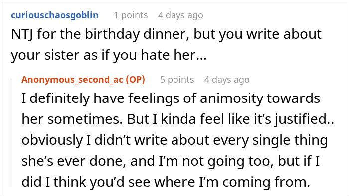 Woman&rsquo;s Birthday Dinner Turns Into A Disaster After Her Teen Sister Starts Crying Over The Food
