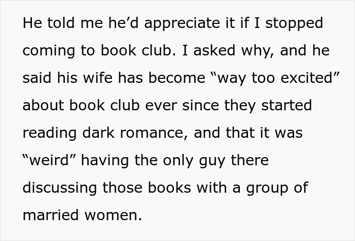 Husband Is Very Uncomfortable With The Books His Wife Reads During Book Club, Blames It All On One Person