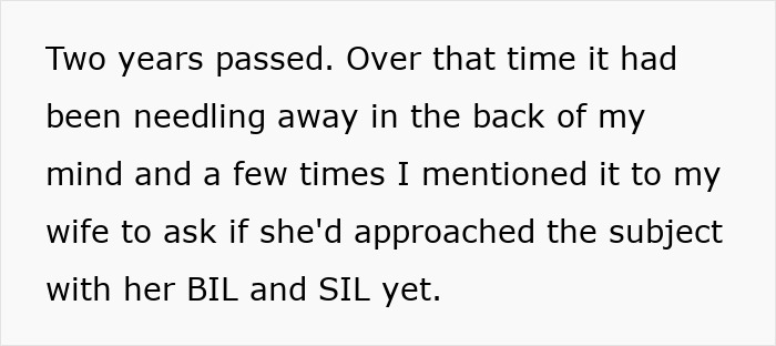 Divorced Guy Still Feels Hurt About Comment Ex-BIL Made 2 Years Ago About Him Not Paying Enough