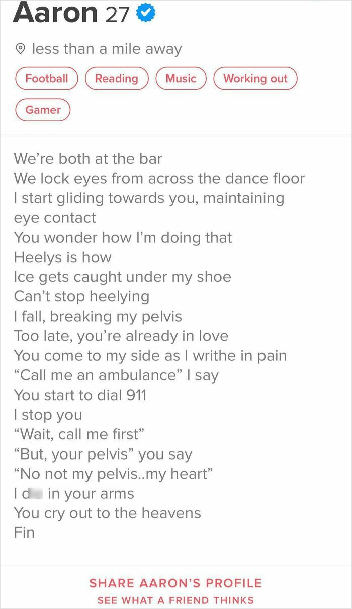42 Cringe Tinder Profiles That Prove Writing About Yourself Is Genuinely The Hardest Thing To Do