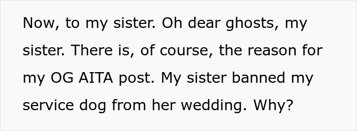 Bride Bans Anxious Sibling’s Service Dog From Wedding, Sibling Decides To Boycott The Event Instead