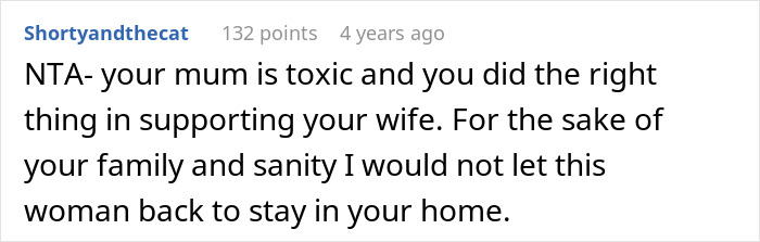 Man Refuses To House His Mom After Learning She Secretly Harassed His Wife Over Her Past Trauma