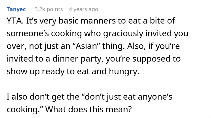 Woman Refuses To Eat At MIL’s Home: “I Don’t Just Eat Anyone’s Cooking”