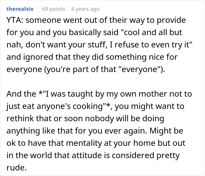 Woman Refuses To Eat At MIL’s Home: “I Don’t Just Eat Anyone’s Cooking”