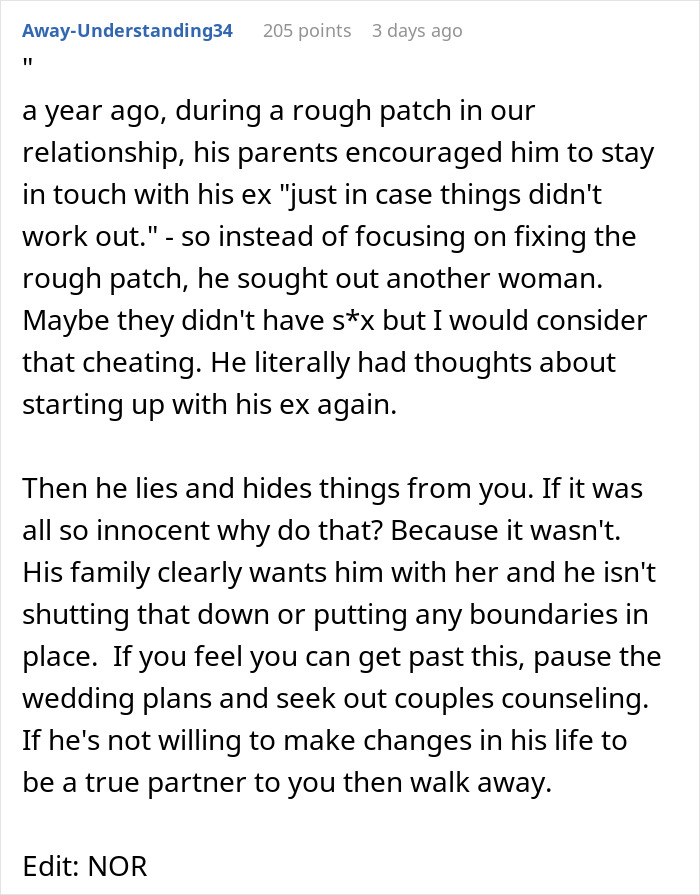 Woman Rethinks Her Engagement After Future Father-In-Law Accidentally Reveals His Son&rsquo;s &ldquo;Backup Plan&rdquo;