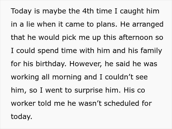 Woman Decides To Surprise Her Boyfriend At Work On His Birthday, But Finds Out He Lied