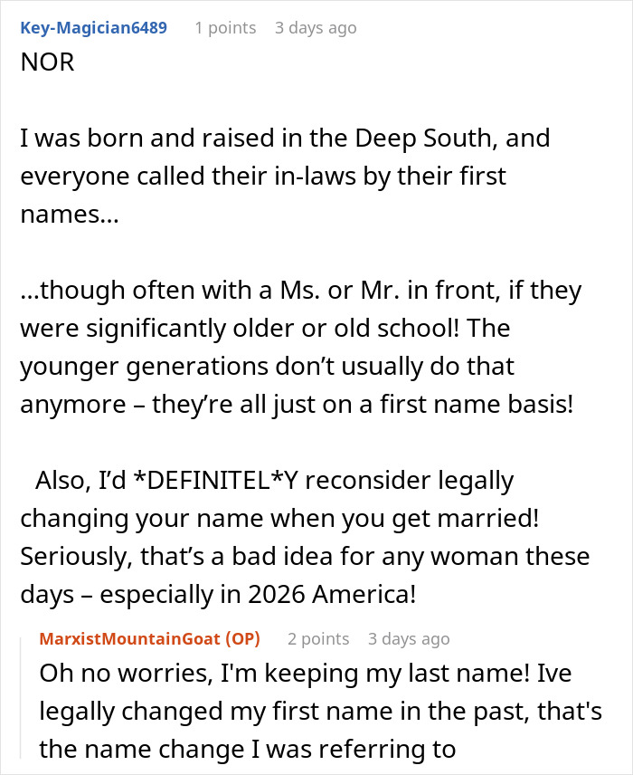 Woman Can&rsquo;t Stop Overthinking Why Her Future MIL Would Ask Her To Call Her By Her Last Name