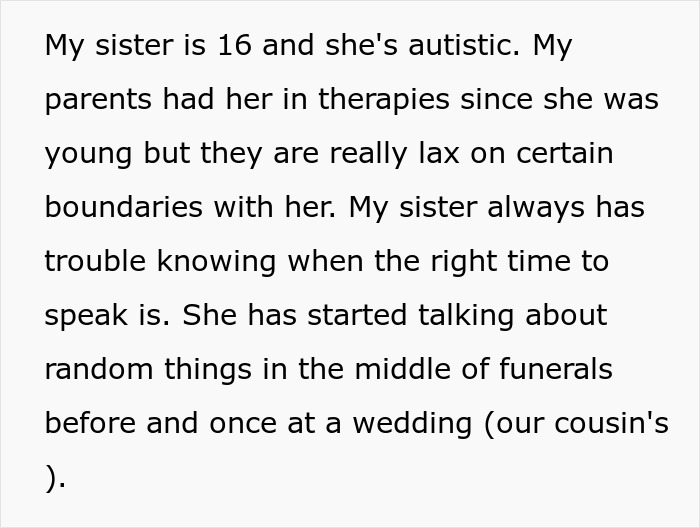 Parents Force Teen To Have Autistic Sis At All Bday Parties, Mad When She Does 18th Bday Differently Parents Force Teen To Have Autistic Sis At All Bday Parties, Mad When She Does 18th Bday Differently