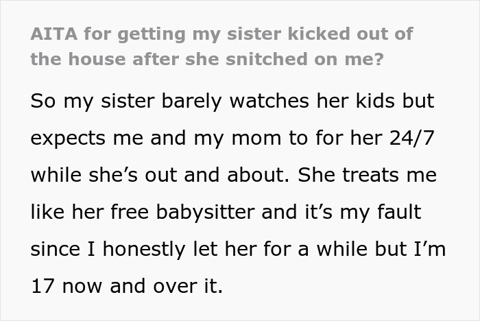 Teen Exposes Sister’s Plan Of 3rd Pregnancy After Being Sick Of Acting Like Free Sitter For Her Kids Teen Exposes Sister’s Plan Of 3rd Pregnancy After Being Sick Of Acting Like Free Sitter For Her Kids