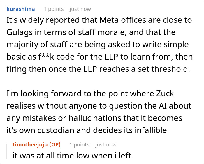 Ex-Meta Worker Watches AI Replace His Entire Team One By One, Breaks NDA After It Takes His Job Too Ex-Meta Worker Watches AI Replace His Entire Team One By One, Breaks NDA After It Takes His Job Too