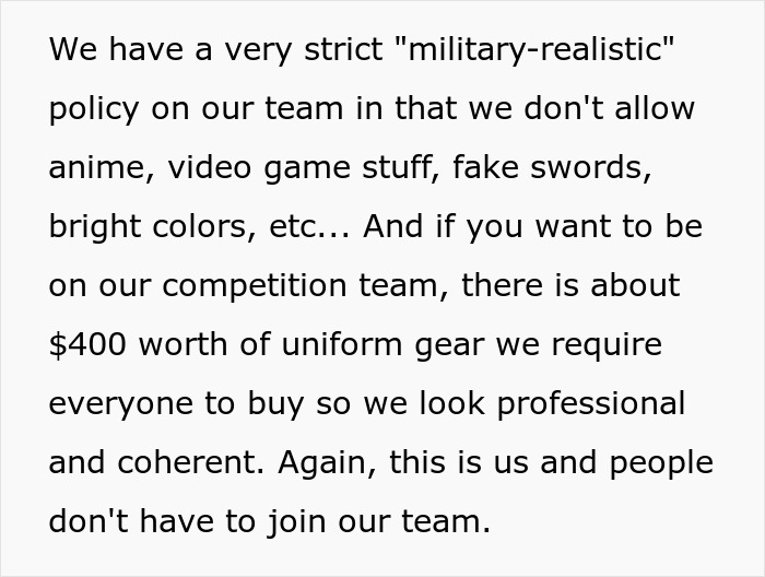 Airsoft Leader Boots Woman For Ignoring Dress Code, Learns She Was Lining Up Sponsors For The Squad Airsoft Leader Boots Woman For Ignoring Dress Code, Learns She Was Lining Up Sponsors For The Squad