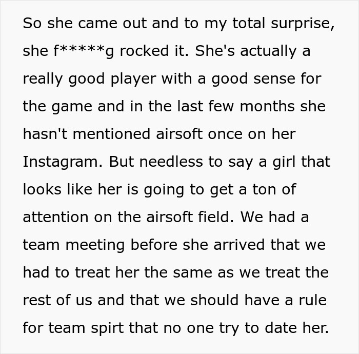 Airsoft Leader Boots Woman For Ignoring Dress Code, Learns She Was Lining Up Sponsors For The Squad Airsoft Leader Boots Woman For Ignoring Dress Code, Learns She Was Lining Up Sponsors For The Squad