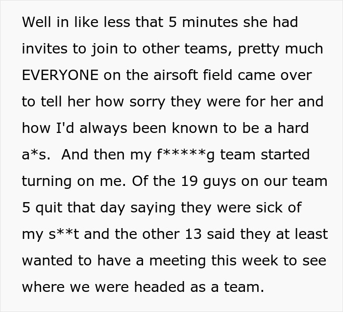 Airsoft Leader Boots Woman For Ignoring Dress Code, Learns She Was Lining Up Sponsors For The Squad Airsoft Leader Boots Woman For Ignoring Dress Code, Learns She Was Lining Up Sponsors For The Squad