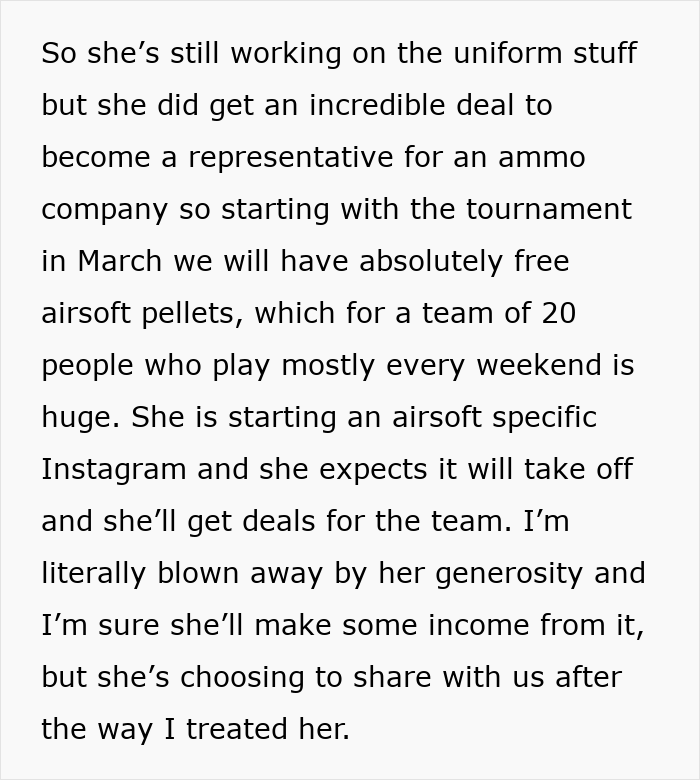 Airsoft Leader Boots Woman For Ignoring Dress Code, Learns She Was Lining Up Sponsors For The Squad Airsoft Leader Boots Woman For Ignoring Dress Code, Learns She Was Lining Up Sponsors For The Squad