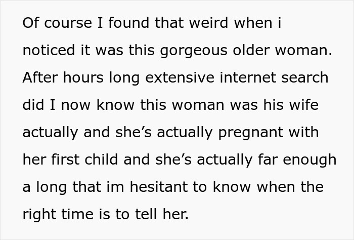 25YO Woman Realizes 39YO BF Is A Cheater, Worries About Telling His Pregnant Wife The Truth