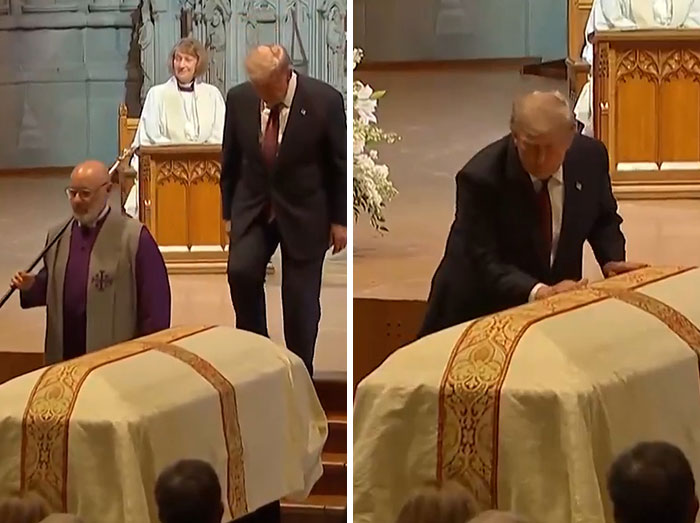 Trump’s Most Chaotic Moments From Lindsey Graham’s Funeral As He Appears To Fall Asleep After Mocking Senator