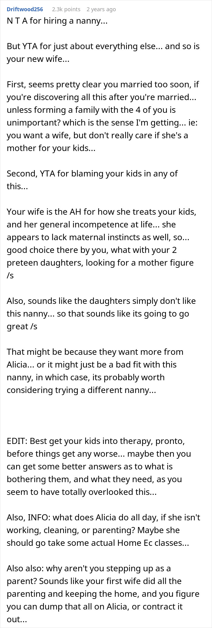 Dad Hires A Nanny Because His New Wife Can’t Handle His Kids