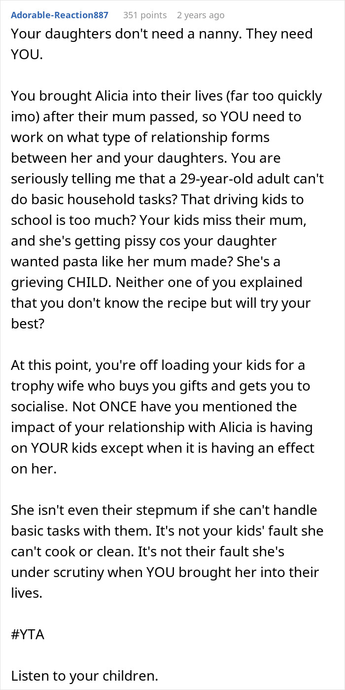 Dad Hires A Nanny Because His New Wife Can’t Handle His Kids