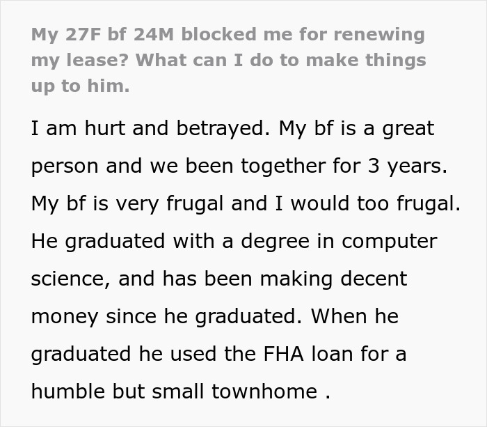 Man Blocks Girlfriend Everywhere After She Makes A Horrible Financial Decision: “This Can’t Be Real” Man Blocks Girlfriend Everywhere After She Makes A Horrible Financial Decision: “This Can’t Be Real”