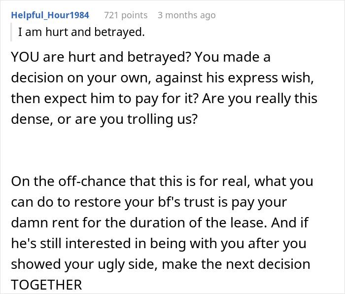 Man Blocks Girlfriend Everywhere After She Makes A Horrible Financial Decision: “This Can’t Be Real” Man Blocks Girlfriend Everywhere After She Makes A Horrible Financial Decision: “This Can’t Be Real”