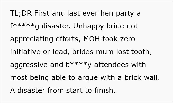 Bride Wanted A Perfect Bachelorette, Got Family Drama, Screaming Matches And A Missing Tooth Bride Wanted A Perfect Bachelorette, Got Family Drama, Screaming Matches And A Missing Tooth