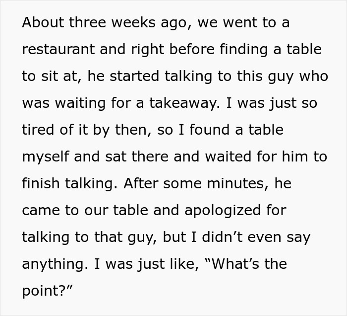 Woman Sick Of “Talkative” Fianc&eacute; Who Craves Strangers’ Attention, Calls It Quits And Moves Out