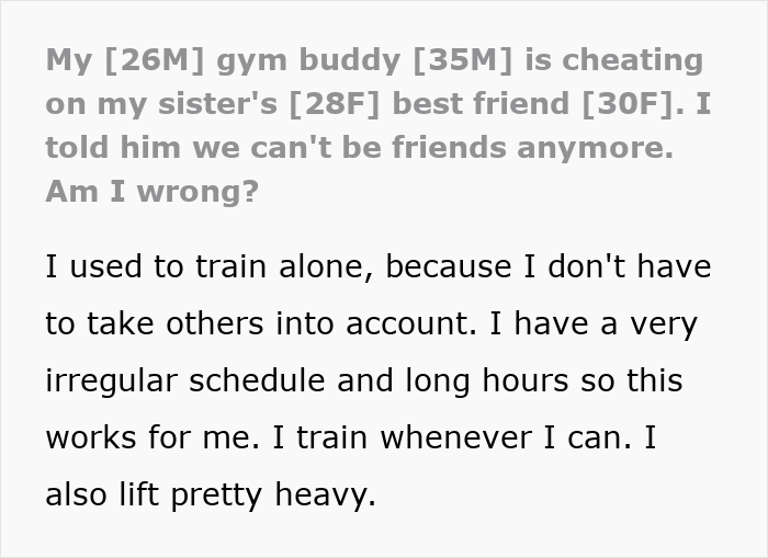 Guy Exposed As A Chronic Cheater, Can’t Understand Why Gym Buddy Said Goodbye To Their Friendship Guy Exposed As A Chronic Cheater, Can’t Understand Why Gym Buddy Said Goodbye To Their Friendship