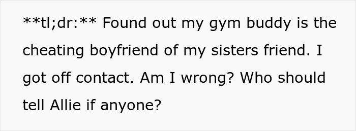 Guy Exposed As A Chronic Cheater, Can’t Understand Why Gym Buddy Said Goodbye To Their Friendship Guy Exposed As A Chronic Cheater, Can’t Understand Why Gym Buddy Said Goodbye To Their Friendship