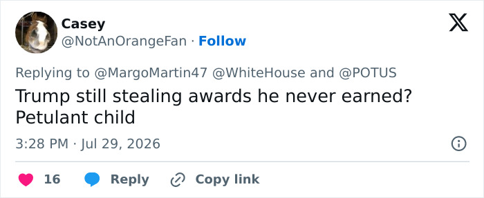 “Kindergartener” Trump Tries To Slip Away With Another Award He Didn’t Win: “Nothing He Won’t Try To Steal”
